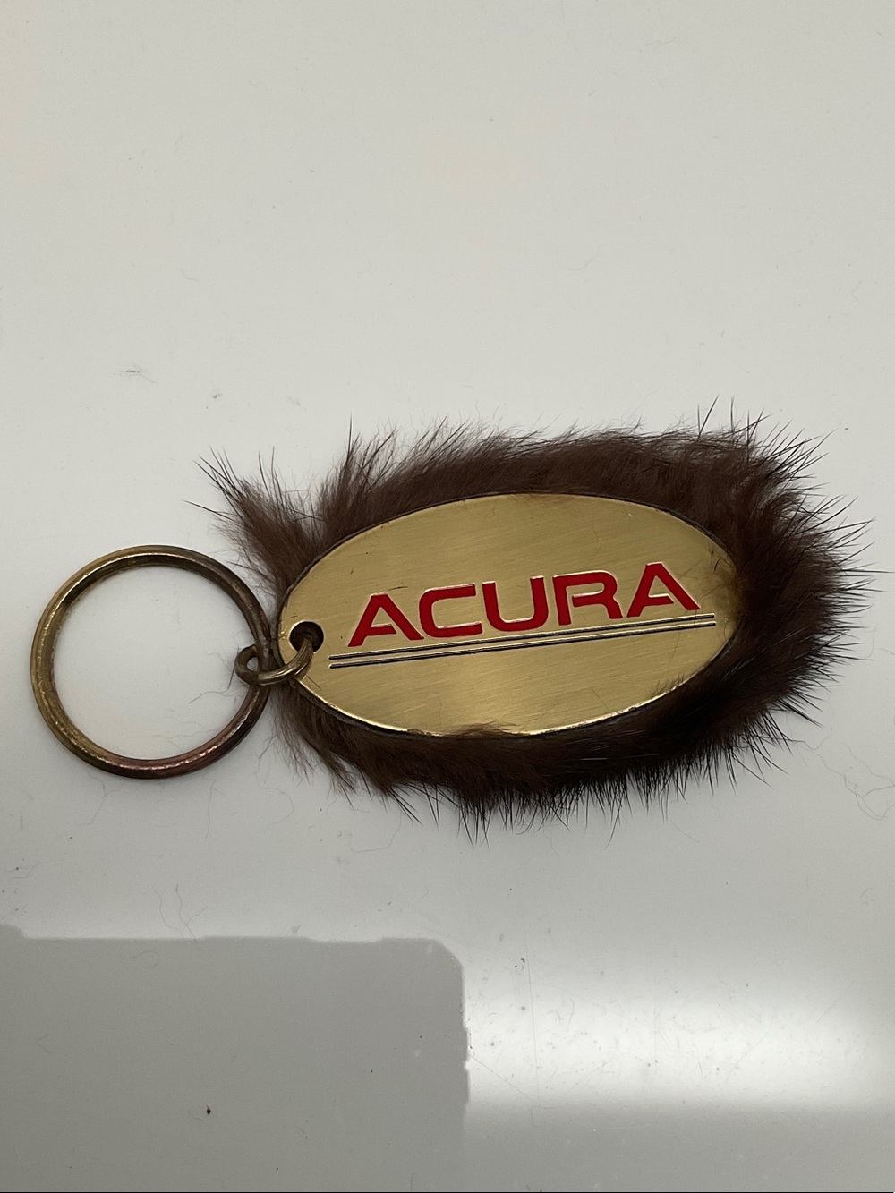 ACURA Keychain with Brown Fur Trim